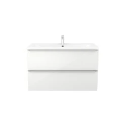 GoodHome Imandra & Nira White Wall-mounted Vanity Unit & Basin Set (W)1004mm -Trade Point Store goodhome imandra nira white wall mounted vanity unit basin set w 1004mm3663602312987 03c bq