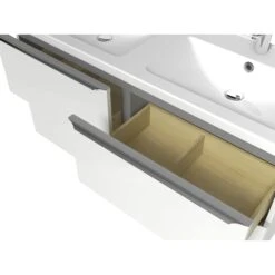 GoodHome Imandra & Nira White Wall-mounted Vanity Unit & Basin Set (W)1204mm -Trade Point Store goodhome imandra nira white wall mounted vanity unit basin set w 1204mm3663602313137 39c bq