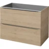 GoodHome Imandra Oak Effect Oak Effect 0 Door Wall-mounted Bathroom Basin Cabinet (W)800mm (H)600mm