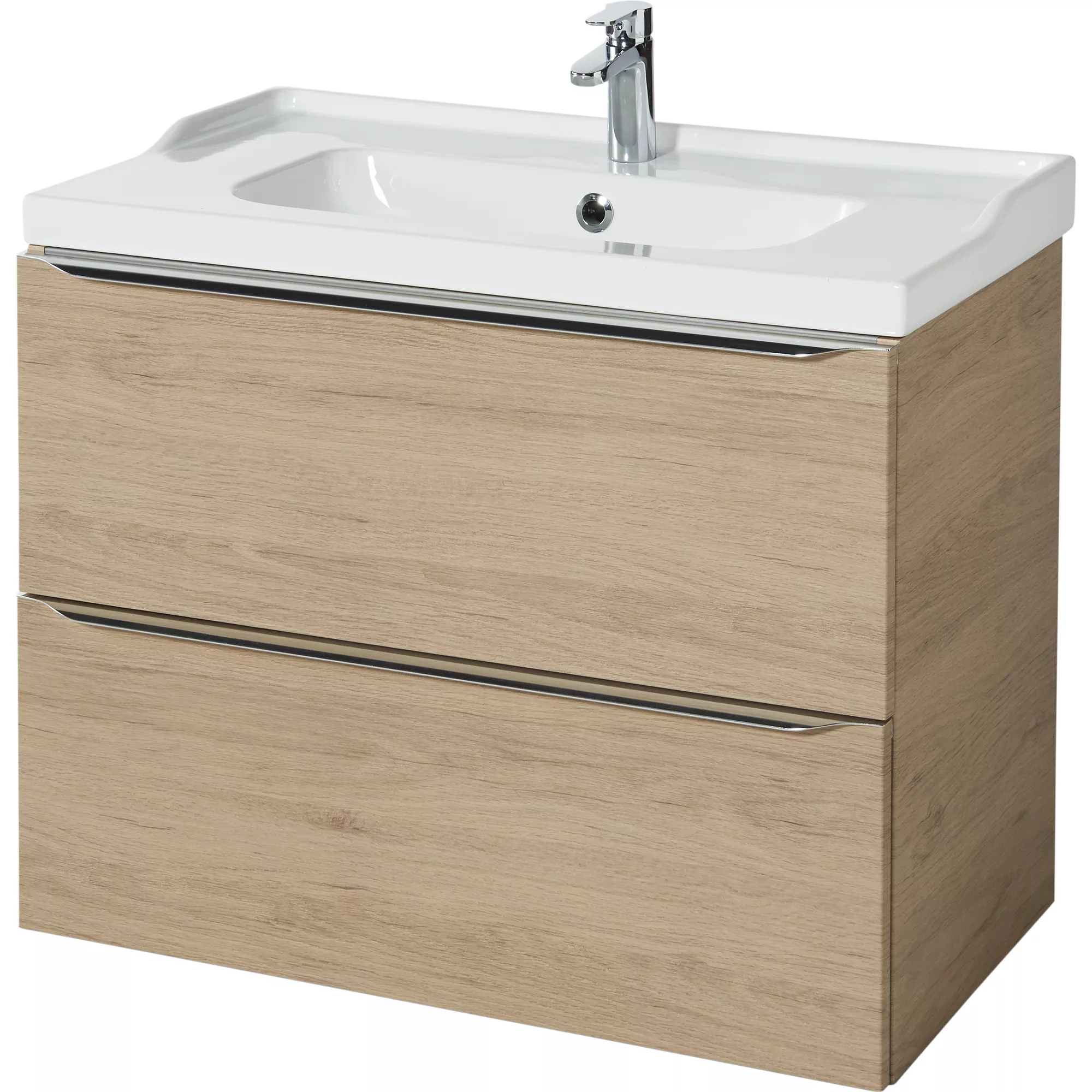 GoodHome Imandra Oak Effect Oak Effect 0 Door Wall-mounted Bathroom Basin Cabinet (W)800mm (H)600mm 3 GoodHome Imandra Oak Effect Oak Effect 0 Door Wall-mounted Bathroom Basin Cabinet (W)800mm (H)600mm - Image 3