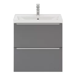 GoodHome Imandra Slimline Gloss Grey Wall-mounted Bathroom Cabinet (H)60cm (W)60cm -Trade Point Store goodhome imandra slimline gloss grey wall mounted bathroom cabinet h 60cm w 60cm5059340393070 21c