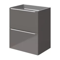 GoodHome Imandra Slimline Gloss Warm Grey Wall-mounted Bathroom Cabinet (H)60cm (W)50cm