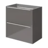 GoodHome Imandra Slimline Gloss Warm Grey Wall-mounted Bathroom Cabinet (H)60cm (W)60cm