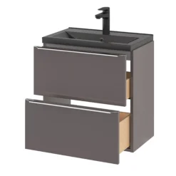 GoodHome Imandra Slimline Gloss Warm Grey Wall-mounted Bathroom Cabinet (H)60cm (W)60cm -Trade Point Store goodhome imandra slimline gloss warm grey wall mounted bathroom cabinet h 60cm w 60cm5059340393629 26c