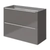 GoodHome Imandra Slimline Gloss Warm Grey Wall-mounted Bathroom Cabinet (H)60cm (W)80cm