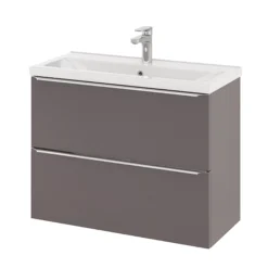 GoodHome Imandra Slimline Gloss Warm Grey Wall-mounted Bathroom Cabinet (H)60cm (W)80cm -Trade Point Store goodhome imandra slimline gloss warm grey wall mounted bathroom cabinet h 60cm w 80cm5059340393636 22c