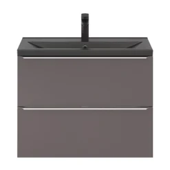 GoodHome Imandra Slimline Gloss Warm Grey Wall-mounted Bathroom Cabinet (H)60cm (W)80cm -Trade Point Store goodhome imandra slimline gloss warm grey wall mounted bathroom cabinet h 60cm w 80cm5059340393636 24c