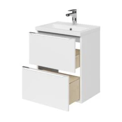 GoodHome Imandra Slimline Gloss White Wall-mounted Bathroom Cabinet (H)60cm (W)50cm -Trade Point Store goodhome imandra slimline gloss white wall mounted bathroom cabinet h 60cm w 50cm5059340392981 23c