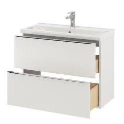 GoodHome Imandra Slimline Gloss White Wall-mounted Bathroom Cabinet (H)60cm (W)80cm -Trade Point Store goodhome imandra slimline gloss white wall mounted bathroom cabinet h 60cm w 80cm5059340393001 23c