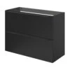 GoodHome Imandra Slimline Matt Black Wall-mounted Bathroom Cabinet (H)60cm (W)80cm