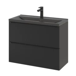 GoodHome Imandra Slimline Matt Black Wall-mounted Bathroom Cabinet (H)60cm (W)80cm -Trade Point Store goodhome imandra slimline matt black wall mounted bathroom cabinet h 60cm w 80cm5059340393179 25c