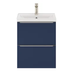 GoodHome Imandra Slimline Matt Blue Wall-mounted Bathroom Cabinet (H)60cm (W)50cm -Trade Point Store goodhome imandra slimline matt blue wall mounted bathroom cabinet h 60cm w 50cm5059340393490 21c