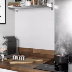 GoodHome KABSA Walnut Effect Timber Particle Board Upstand (L)3000mm -Trade Point Store goodhome kabsa walnut effect timber particle board upstand l 3000mm5059340251776 01i