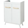 GoodHome LADOGA Matt WHITE Double Wall-mounted Bathroom Cabinet (H)81cm (W)6cm