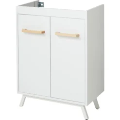 GoodHome LADOGA Matt WHITE Double Wall-mounted Bathroom Cabinet (H)81cm (W)6cm