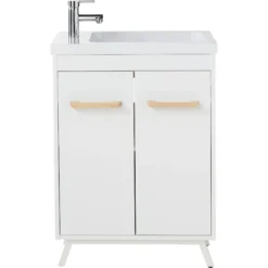 GoodHome LADOGA Matt WHITE Double Wall-mounted Bathroom Cabinet (H)81cm (W)6cm -Trade Point Store goodhome ladoga matt white double wall mounted bathroom cabinet h 81cm w 6cm3663602527268 02bq