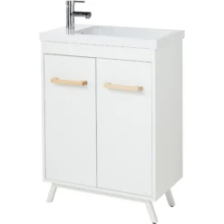 GoodHome LADOGA Matt WHITE Double Wall-mounted Bathroom Cabinet (H)81cm (W)6cm -Trade Point Store goodhome ladoga matt white double wall mounted bathroom cabinet h 81cm w 6cm3663602527268 03bq