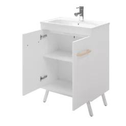 GoodHome LADOGA Matt WHITE Double Wall-mounted Bathroom Cabinet (H)81cm (W)6cm -Trade Point Store goodhome ladoga matt white double wall mounted bathroom cabinet h 81cm w 6cm3663602527268 26c