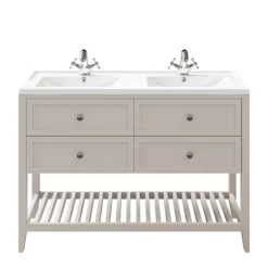 GoodHome Perma Satin Grey Bathroom Vanity Unit (H)80.6cm (W)120cm -Trade Point Store goodhome perma satin grey bathroom vanity unit h 80 6cm w 120cm5059340018225 21c