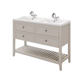 GoodHome Perma Satin Grey Bathroom Vanity Unit (H)80.6cm (W)120cm -Trade Point Store goodhome perma satin grey bathroom vanity unit h 80 6cm w 120cm5059340018225 22c