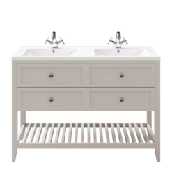 GoodHome Perma Satin Grey Bathroom Vanity Unit (H)80.6cm (W)120cm -Trade Point Store goodhome perma satin grey bathroom vanity unit h 80 6cm w 120cm5059340018225 24c