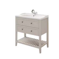 GoodHome Perma Satin Grey Bathroom Vanity Unit (H)80.6cm (W)80cm -Trade Point Store goodhome perma satin grey bathroom vanity unit h 80 6cm w 80cm5059340018201 22c