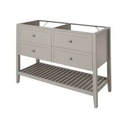 GoodHome Perma Satin Grey Vanity Unit (H)80.6cm (W)120cm
