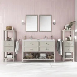 GoodHome Perma Satin Grey Vanity Unit (H)80.6cm (W)120cm -Trade Point Store goodhome perma satin grey vanity unit h 80 6cm w 120cm5059340018225 01i