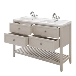 GoodHome Perma Satin Grey Vanity Unit (H)80.6cm (W)120cm -Trade Point Store goodhome perma satin grey vanity unit h 80 6cm w 120cm5059340018225 23c
