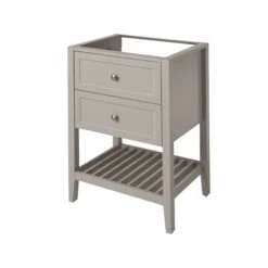GoodHome Perma Satin Grey Vanity Unit (H)80.6cm (W)60cm
