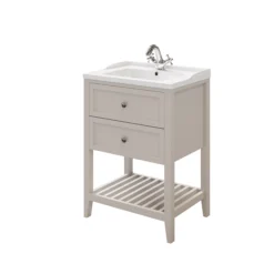 GoodHome Perma Satin Grey Vanity Unit (H)80.6cm (W)60cm -Trade Point Store goodhome perma satin grey vanity unit h 80 6cm w 60cm5059340018195 22c