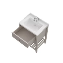 GoodHome Perma Satin Grey Vanity Unit (H)80.6cm (W)60cm -Trade Point Store goodhome perma satin grey vanity unit h 80 6cm w 60cm5059340018195 36c