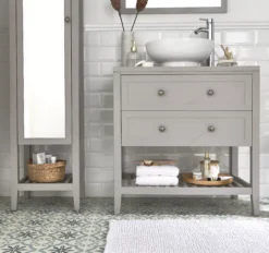 GoodHome Perma Satin Grey Vanity Unit (H)80.6cm (W)60cm -Trade Point Store goodhome perma satin grey vanity unit h 80 6cm w 60cm5059340018195 36i