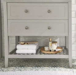 GoodHome Perma Satin Grey Vanity Unit (H)80.6cm (W)60cm -Trade Point Store goodhome perma satin grey vanity unit h 80 6cm w 60cm5059340018195 37i