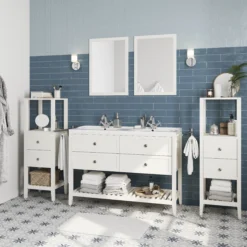 GoodHome Perma Satin White Bathroom Vanity Unit (H)80.6cm (W)120cm -Trade Point Store goodhome perma satin white bathroom vanity unit h 80 6cm w 120cm5059340018126 01i