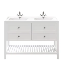 GoodHome Perma Satin White Bathroom Vanity Unit (H)80.6cm (W)120cm -Trade Point Store goodhome perma satin white bathroom vanity unit h 80 6cm w 120cm5059340018126 21c