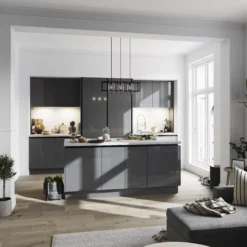 GoodHome Stevia Gloss Anthracite Slab Tall Larder Cabinet Door (W)600mm (H)1467mm (T)18mm 15 GoodHome Stevia Gloss Anthracite Slab Tall Larder Cabinet Door (W)600mm (H)1467mm (T)18mm -Trade Point Store goodhome stevia gloss anthracite slab tall larder cabinet door w 600mm h 1467mm t 18mm3663602648840 21i