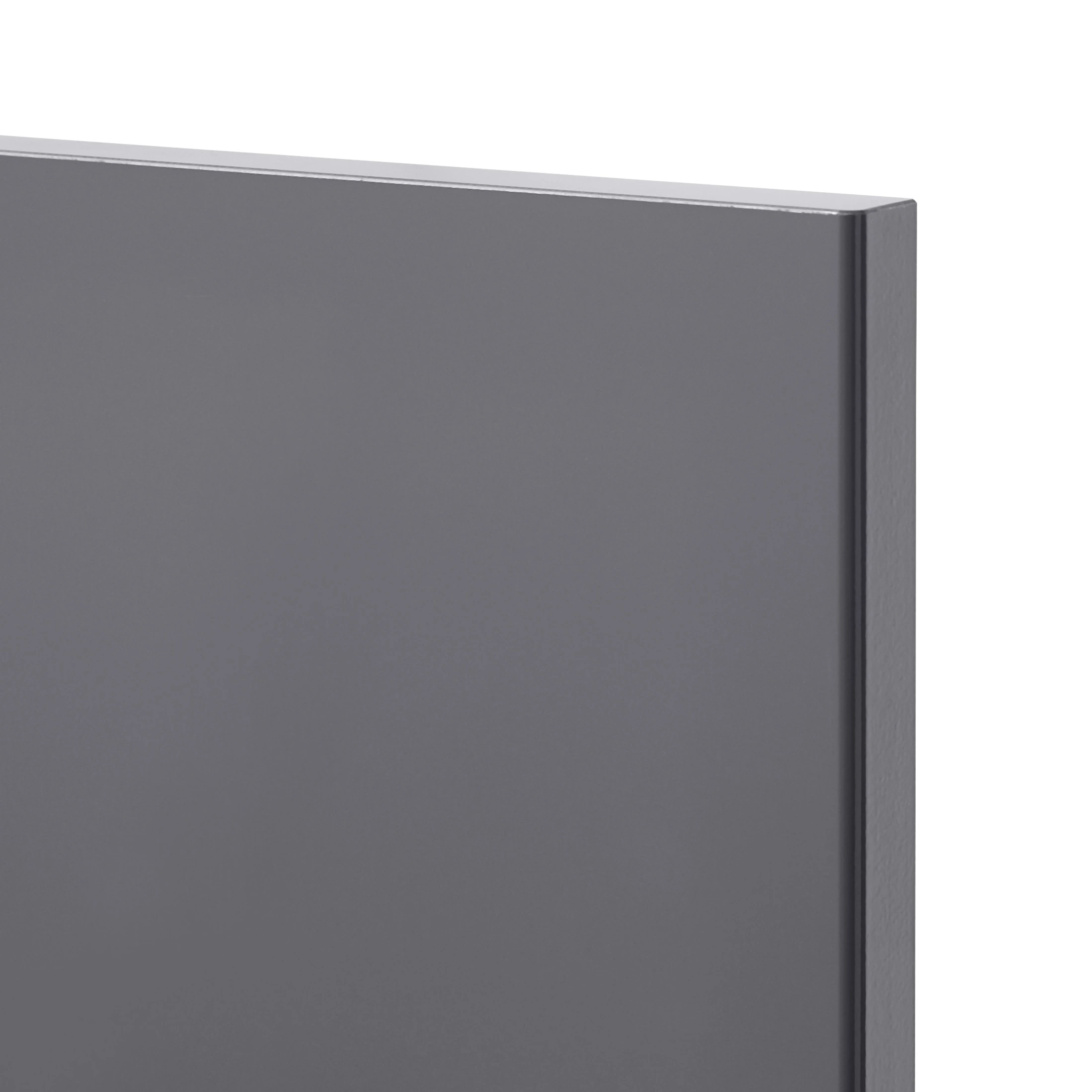 GoodHome Stevia Gloss Anthracite Slab Tall Larder Cabinet Door (W)600mm (H)1467mm (T)18mm 2 GoodHome Stevia Gloss Anthracite Slab Tall Larder Cabinet Door (W)600mm (H)1467mm (T)18mm - Image 2