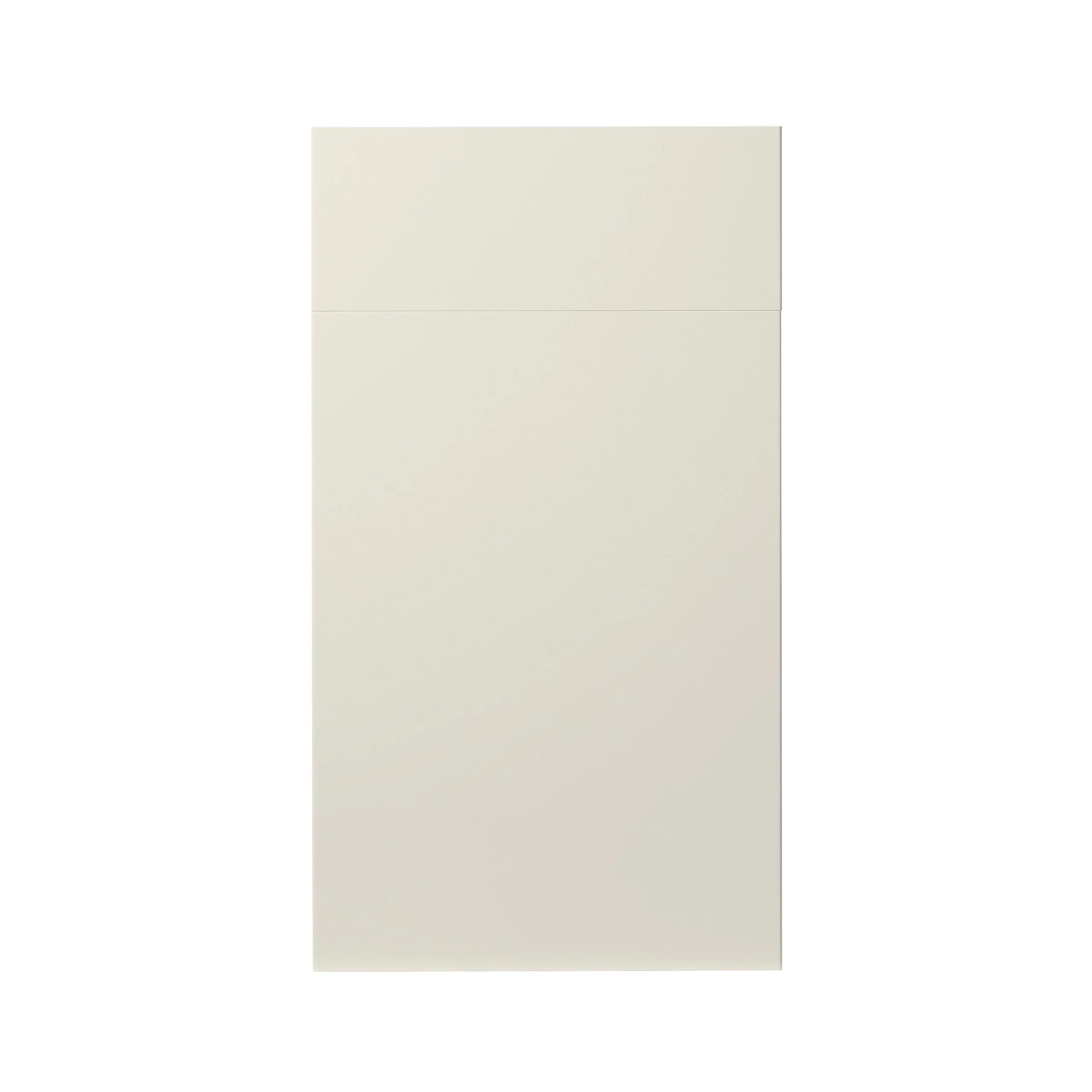 GoodHome Stevia Gloss Cream Slab Drawerline Cabinet Door, (W)400mm (H)715mm (T)18mm 1 GoodHome Stevia Gloss Cream Slab Drawerline Cabinet Door, (W)400mm (H)715mm (T)18mm
