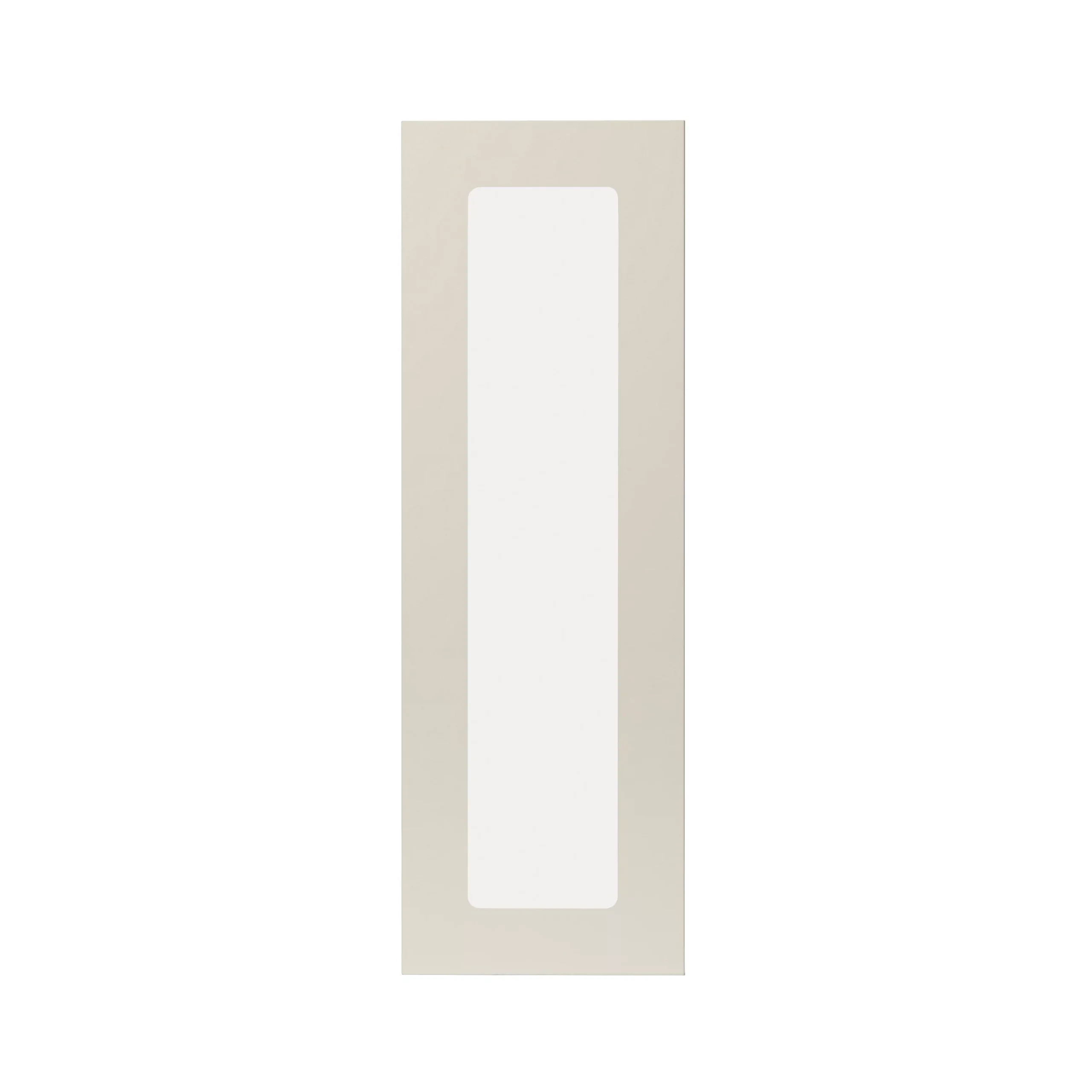 GoodHome Stevia Gloss Cream Slab Tall Glazed Cabinet Door (W)300mm (H)895mm (T)18mm 1 GoodHome Stevia Gloss Cream Slab Tall Glazed Cabinet Door (W)300mm (H)895mm (T)18mm