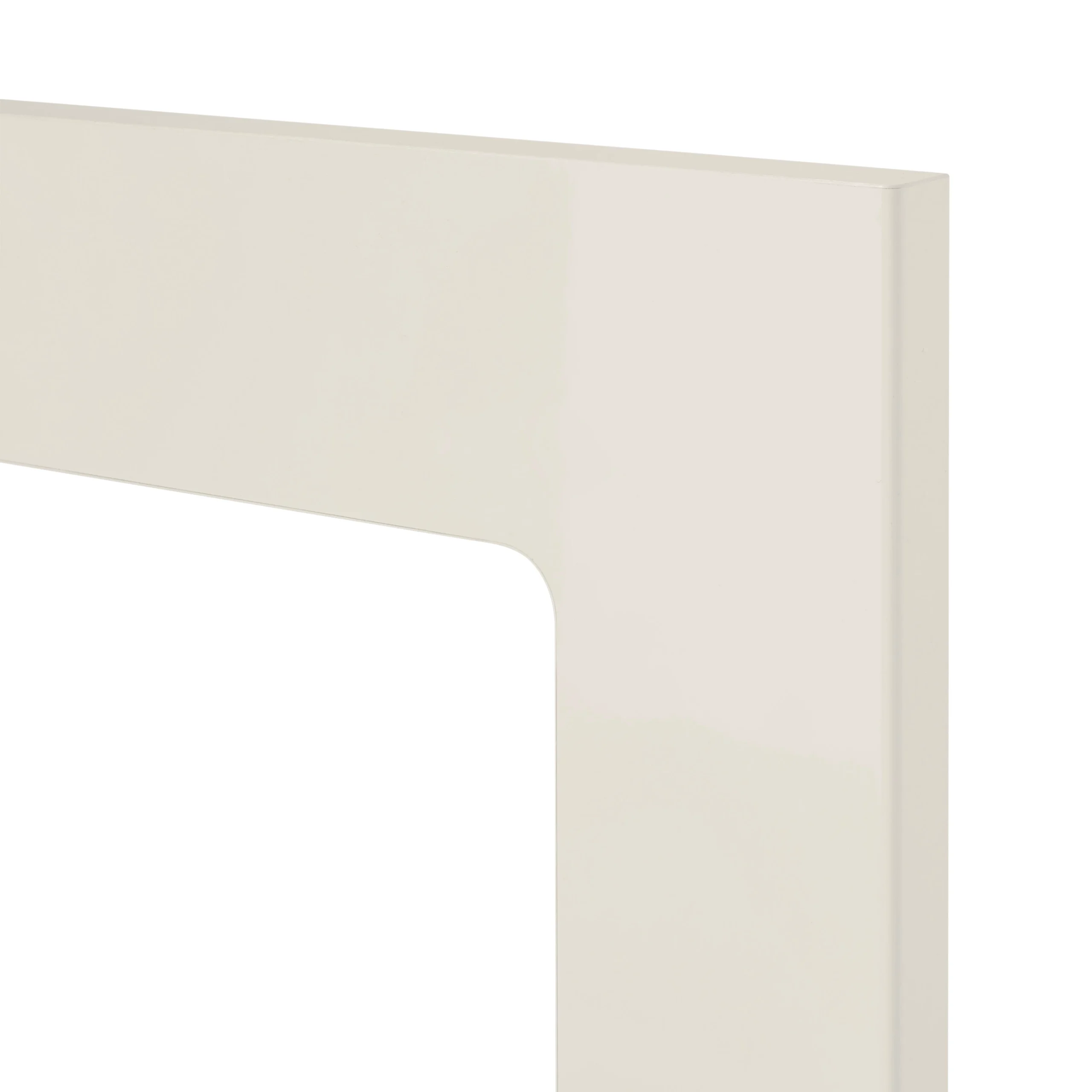 GoodHome Stevia Gloss Cream Slab Tall Glazed Cabinet Door (W)300mm (H)895mm (T)18mm 2 GoodHome Stevia Gloss Cream Slab Tall Glazed Cabinet Door (W)300mm (H)895mm (T)18mm - Image 2