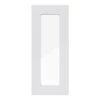 GoodHome Stevia Gloss Grey Slab Tall Glazed Cabinet Door (W)300mm (H)895mm (T)18mm
