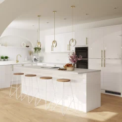 GoodHome Stevia Gloss White Slab Drawer Front, Bridging Door & Bi Fold Door, (W)600mm (H)356mm (T)18mm -Trade Point Store goodhome stevia gloss white slab drawer front bridging door bi fold door w 600mm h 356mm t 18mm3663602647225 16i