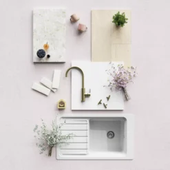 GoodHome Stevia Gloss White Slab Drawer Front, Bridging Door & Bi Fold Door, (W)600mm (H)356mm (T)18mm -Trade Point Store goodhome stevia gloss white slab drawer front bridging door bi fold door w 600mm h 356mm t 18mm3663602647249 20i