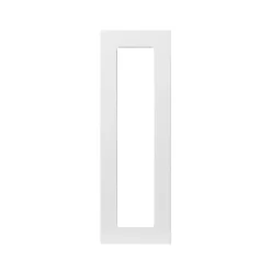 GoodHome Stevia Gloss White Slab Tall Glazed Cabinet Door (W)300mm (H)895mm (T)18mm