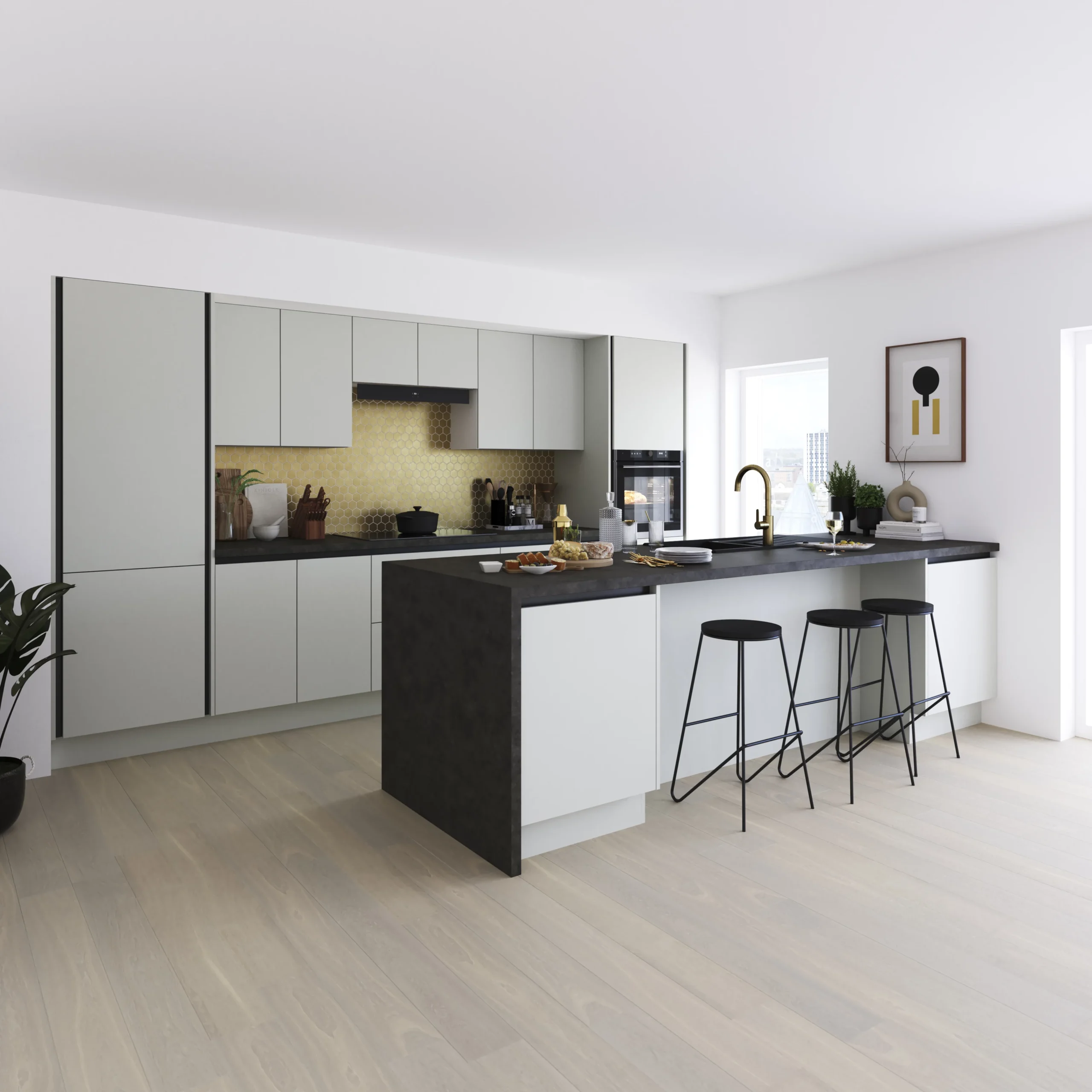 GoodHome Stevia Matt Pewter Grey Slab Drawer Front, Bridging Door & Bi Fold Door, (W)1000mm (H)356mm (T)18mm 9 GoodHome Stevia Matt Pewter Grey Slab Drawer Front, Bridging Door & Bi Fold Door, (W)1000mm (H)356mm (T)18mm - Image 9