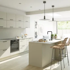 GoodHome Stevia Matt Sandstone Slab 70:30 Larder Cabinet Door (W)500mm (H)1287mm (T)18mm -Trade Point Store goodhome stevia matt sandstone slab 70 30 larder cabinet door w 500mm h 1287mm t 18mm5059340442747 11i