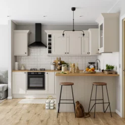 GoodHome Verbena Matt Cashmere Painted Natural Ash Shaker Tall Wall Cabinet Door (W)400mm (H)895mm (T)20mm -Trade Point Store goodhome verbena matt cashmere painted natural ash shaker tall wall cabinet door w 400mm h 895mm t 20mm3663602653462 02i