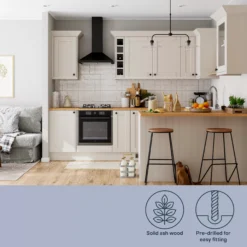 GoodHome Verbena Matt Cashmere Painted Natural Ash Shaker Tall Wall Cabinet Door (W)400mm (H)895mm (T)20mm -Trade Point Store goodhome verbena matt cashmere painted natural ash shaker tall wall cabinet door w 400mm h 895mm t 20mm3663602653479 71i