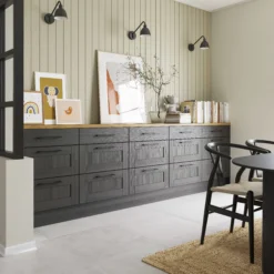 GoodHome Verbena Natural Oak Shaker Tall Appliance Cabinet Door (W)600mm (H)723mm (T)20mm -Trade Point Store goodhome verbena natural oak shaker tall appliance cabinet door w 600mm h 723mm t 20mm5059340400259 10i